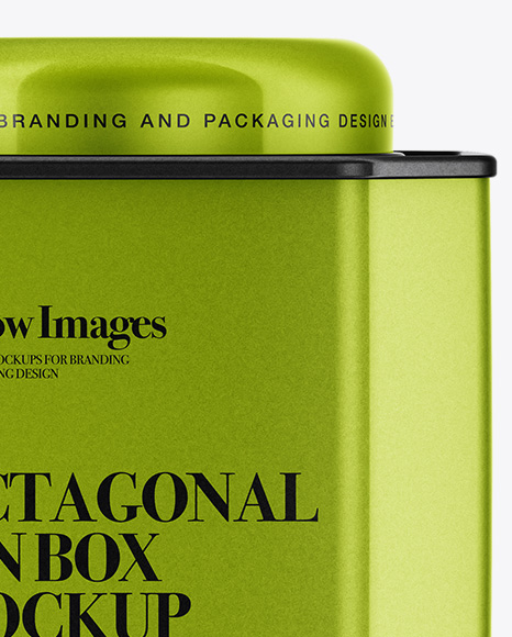 Metallic Octagonal Tin Box Mockup - Free Download Images High Quality