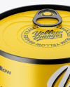 Matte Tin Can with Transparent Cap Mockup - Front View (High Angle Shot)