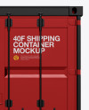 40F Shipping Container with Opened Door Mockup - Front View