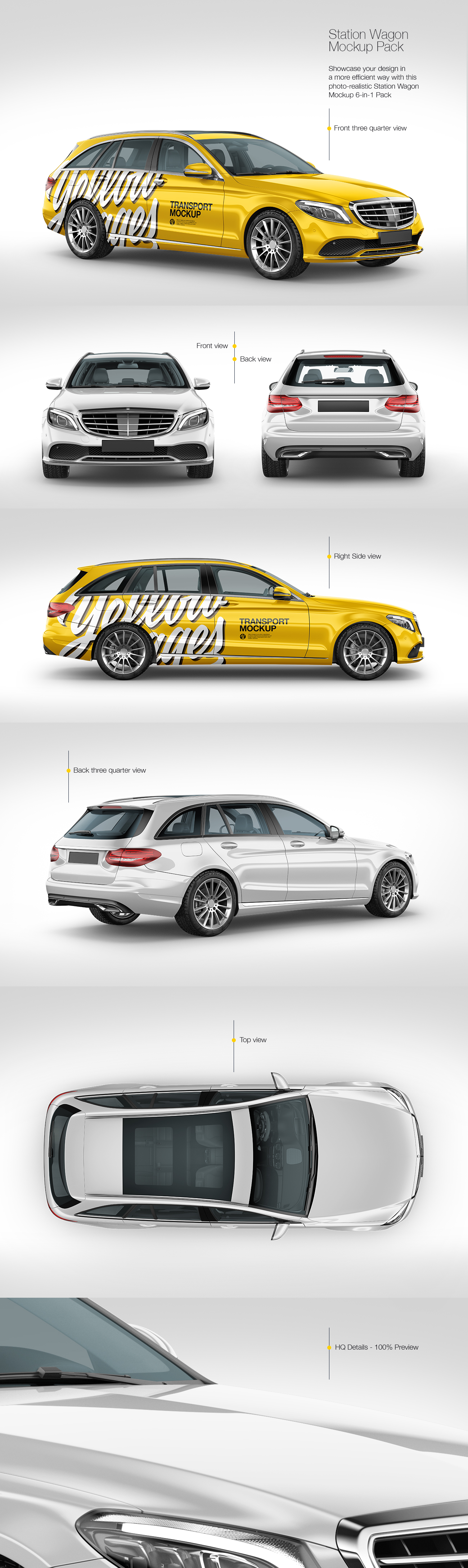 Station Wagon Mockup Pack Station Wagon Mockup Pack