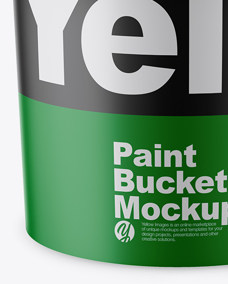 Matte Paint Bucket Mockup - Front View (High Angle Shot)