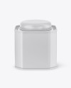 Matte Octagonal Tin Box Mockup (High-Angle Shot)
