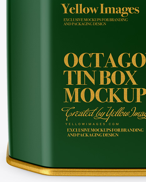 Matte Octagonal Tin Box Mockup (High-Angle Shot) - Free Download Images