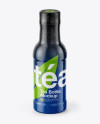 Tea Bottle with Condensation in Shrink Sleeve Mockup - Front View (High Angle Shot)