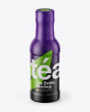 Tea Bottle with Condensation in Shrink Sleeve Mockup - Front View (High Angle Shot)