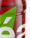 Tea Bottle with Condensation in Shrink Sleeve Mockup - Front View (High Angle Shot)