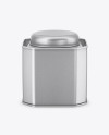 Metallic Octagonal Tin Box Mockup (High-Angle Shot)