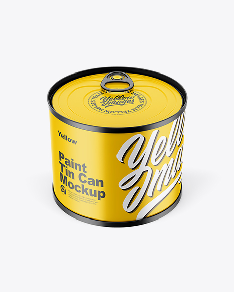 Matte Tin Can with Transparent Cap Mockup - Front View (High Angle Shot)