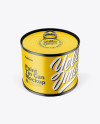 Matte Tin Can with Transparent Cap Mockup - Front View (High Angle Shot)