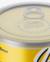 Matte Tin Can with Transparent Cap Mockup - Front View (High Angle Shot)