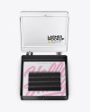 Opened Transparent Box with Lashes Mockup - Front View