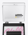 Opened Transparent Box with Lashes Mockup - Front View