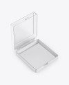 Opened Transparent Box with Lashes Mockup - Half Side View