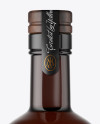 Amber Glass Bottle with Wooden Cap Mockup