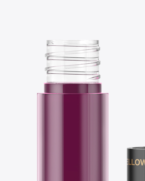 Opened Cosmetic Glossy Bottle Mockup