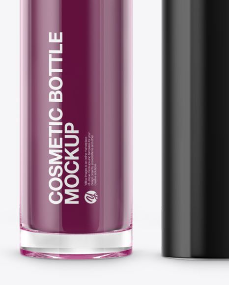 Opened Cosmetic Glossy Bottle Mockup