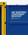 40F Shipping Container with Opened Doors Mockup - Front View