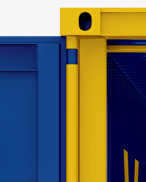 40F Shipping Container with Opened Doors Mockup - Front View