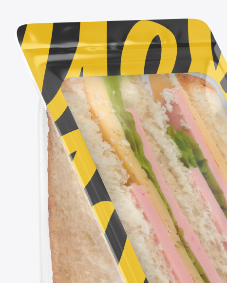 Sandwich Pack Mockup - Half Side View