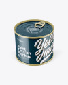 Glossy Tin Can Mockup - Front View (High Angle Shot)