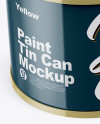 Glossy Tin Can Mockup - Front View (High Angle Shot)