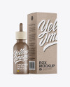 Matte Dropper Bottle W/ Kraft Box Mockup Matte Dropper Bottle W/ Kraft Box Mockup