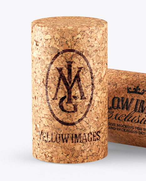 Two Wine Bottle Corks Mockup