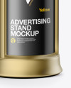 Round Metallic Street Advertising Column Mockup- Half Side View