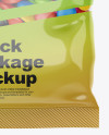 Glossy Snack Bag With Candies Mockup - Front View