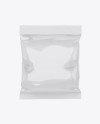 Glossy Snack Bag Mockup - Front View