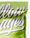 Metallic Snack Bag Mockup - Front View