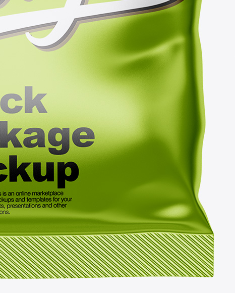 Metallic Snack Bag Mockup - Front View