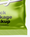 Metallic Snack Bag Mockup - Front View