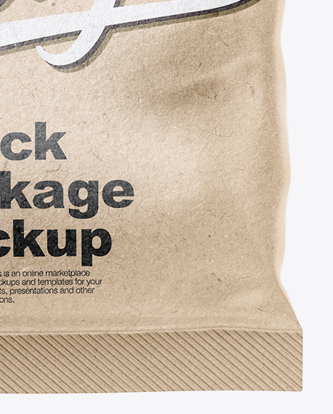 Kraft Snack Bag Mockup - Front View