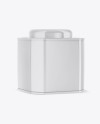 Glossy Octagonal Tin Box Mockup - Half Side View