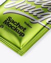 Metallic Sachet Mockup - Half Side View