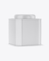 Matte Octagonal Tin Box Mockup - Half Side View