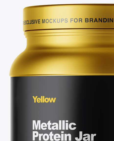 Matte Metallic Protein Jar Mockup Matte Metallic Protein Jar Mockup