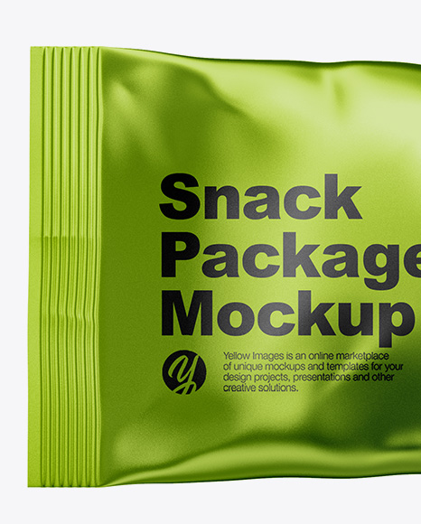 Metallic Snack Bag Mockup - Front View