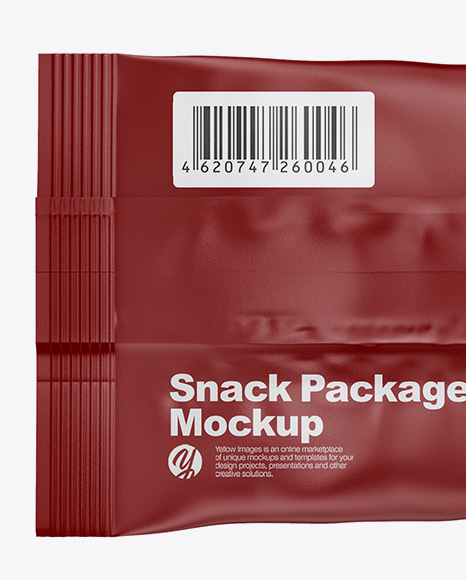 Matte Snack Bag Mockup - Back View