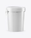 Plastic Bucket Mockup - Half Side View