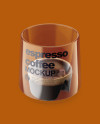 Espresso Doppio Coffee Cup with Cinnamon Mockup - High-Angle Shot &amp; Top View