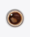 Espresso Doppio Coffee Cup with Cinnamon Mockup - High-Angle Shot &amp; Top View