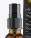 Amber Spray Bottle W/ Glossy Paper Box Mockup
