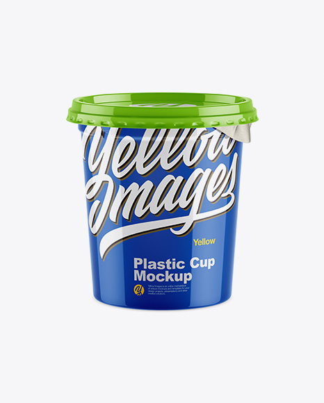 Glossy Plastic Cup Mockup - Front View (High-Ange Shot) Glossy Plastic Cup Mockup - Front View (High-Ange Shot)