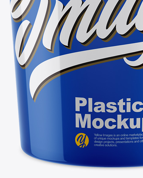 Glossy Plastic Cup Mockup - Front View (High-Ange Shot) Glossy Plastic Cup Mockup - Front View (High-Ange Shot)