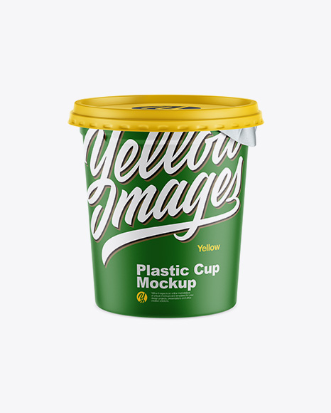 Matte Plastic Cup Mockup - Front View (High-Ange Shot)
