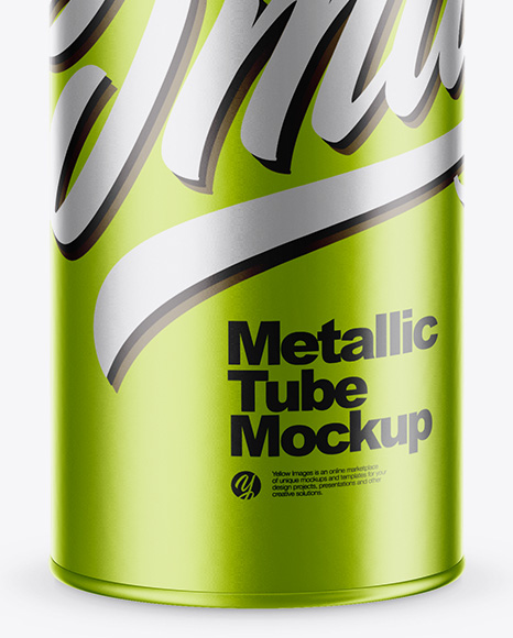 Metallic Tube Mockup - High-Angle Shot