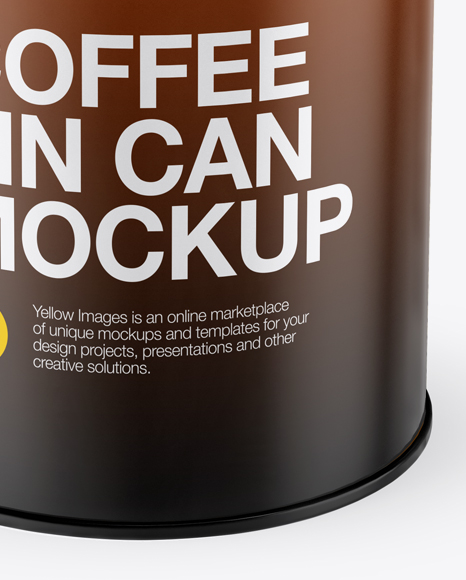 Coffee Tin Can Mockup - Front View (High-Angle Shot)