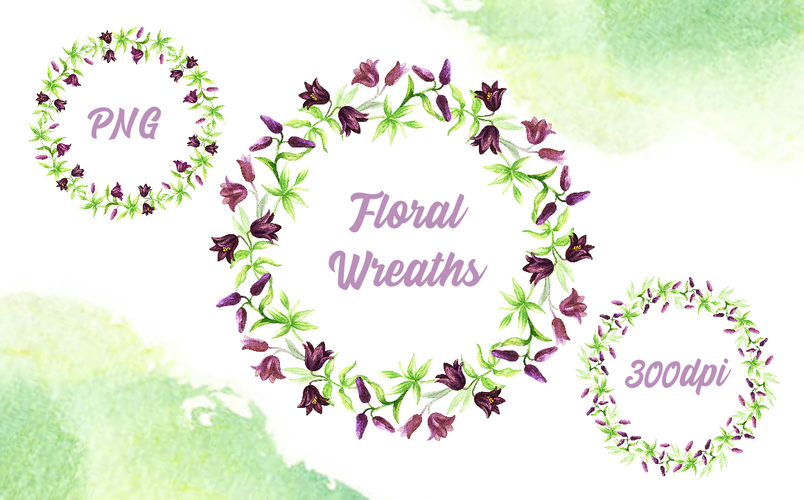 Wild flowers. Watercolor set. Wild flowers. Watercolor set.